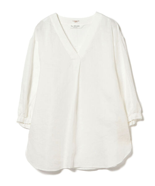 Ray BEAMS（レイビームス）の「Ray BEAMS / リネン コクーン Vネック シャツ（シャツ/ブラウス・レディース・ホワイト/ブラック/ラベンダー・ONE SIZE）」の11枚目の写真