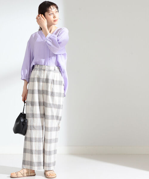 Ray BEAMS（レイビームス）の「Ray BEAMS / リネン コクーン Vネック シャツ（シャツ/ブラウス・レディース・ホワイト/ブラック/ラベンダー・ONE SIZE）」の19枚目の写真