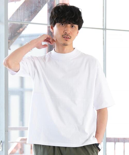 coen(コーエン)の「モックネックハーフスリーブTシャツ(Tシャツ/カットソー・メンズ・ホワイト/ブラック・LARGE/X-LARGE/SMALL/MEDIUM)」の3枚目の写真