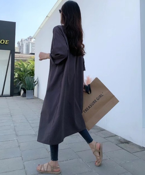 ABITOKYO（アビトーキョー）の「綿麻ロングカーディガン（カーディガン/ボレロ・レディース・ネイビー/カーキ/ライトカーキ/ブラウン/ベージュ/シャーベット/チャコールグレー/ブルーグレー/グレー/アイボリー/イエロー・M/L）」の22枚目の写真