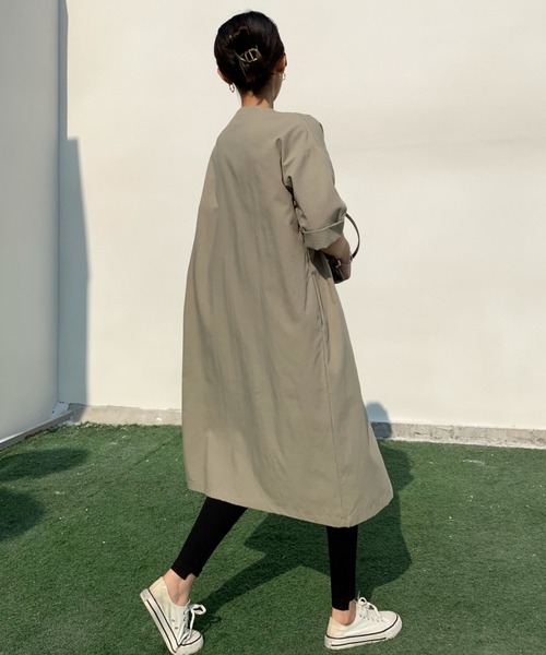 ABITOKYO（アビトーキョー）の「綿麻ロングカーディガン（カーディガン/ボレロ・レディース・ネイビー/カーキ/ライトカーキ/ブラウン/ベージュ/シャーベット/チャコールグレー/ブルーグレー/グレー/アイボリー/イエロー・M/L）」の13枚目の写真