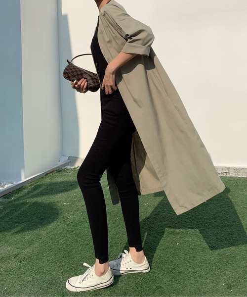 ABITOKYO（アビトーキョー）の「綿麻ロングカーディガン（カーディガン/ボレロ・レディース・ネイビー/カーキ/ライトカーキ/ブラウン/ベージュ/シャーベット/チャコールグレー/ブルーグレー/グレー/アイボリー/イエロー・M/L）」の14枚目の写真