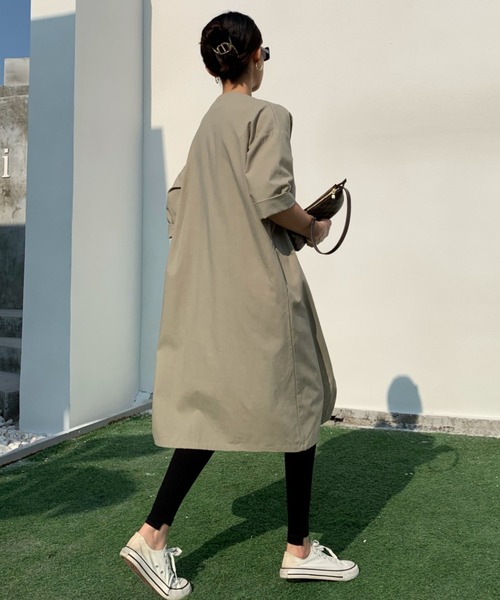 ABITOKYO（アビトーキョー）の「綿麻ロングカーディガン（カーディガン/ボレロ・レディース・ネイビー/カーキ/ライトカーキ/ブラウン/ベージュ/シャーベット/チャコールグレー/ブルーグレー/グレー/アイボリー/イエロー・M/L）」の15枚目の写真