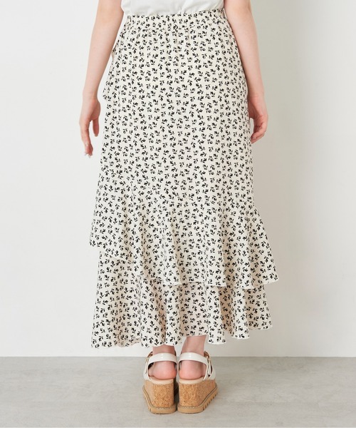 OLIVE des OLIVE（オリーブデオリーブ）の「ゆれカワティアードスカート（スカート・レディース・オフホワイト/ラベンダー/ブラック×パープル・FREE）」の11枚目の写真