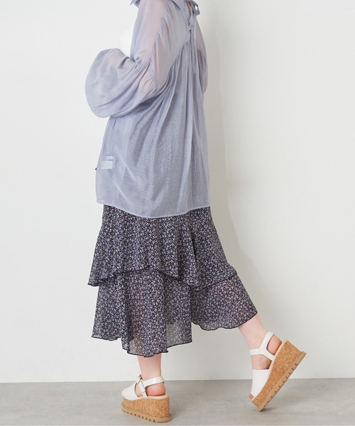 OLIVE des OLIVE（オリーブデオリーブ）の「ゆれカワティアードスカート（スカート・レディース・オフホワイト/ラベンダー/ブラック×パープル・FREE）」の10枚目の写真