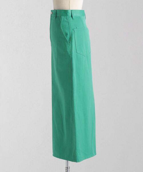 LOEFF（ロエフ）の「＜LOEFF（ロエフ）＞ C/L カラーデニム タイトスカート（デニムスカート・レディース・ホワイト/ケリー・0/1）」の3枚目の写真