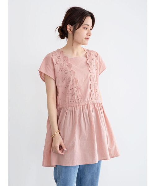 Sugar spoon（シュガースプーン）の「・SUGAR SPOON スカラップレースチュニック＊（Tシャツ/カットソー・レディース・ラベンダー/ブラック/ピンク/オフホワイト・FREE）」の7枚目の写真