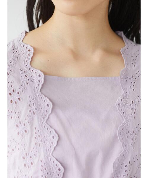 Sugar spoon（シュガースプーン）の「・SUGAR SPOON スカラップレースチュニック＊（Tシャツ/カットソー・レディース・ラベンダー/ブラック/ピンク/オフホワイト・FREE）」の14枚目の写真