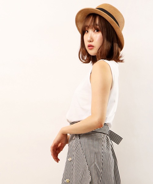 FUNALIVE（ファンアライブ）の「je crois soi 接触冷感UVカット加工 ノースリーブカットソー（Tシャツ/カットソー・レディース・オフホワイト/ブラック/ブルー/レッド/オレンジ/グレー・FREE）」の10枚目の写真