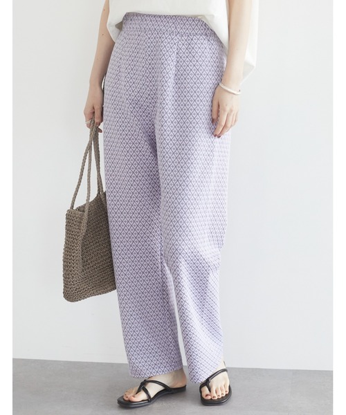 ELENCARE DUE（エレンカーレデュエ）の「・ELENCARE DUE ジャカードイージーパンツ＊（その他パンツ・レディース・ブラック/イエロー/アイボリー/ラベンダー・FREE）」の4枚目の写真