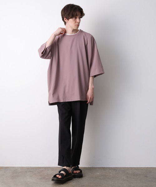 JUNRED（ジュンレッド）の「ドレープオーバーカットプルオーバー（Tシャツ/カットソー・メンズ・グレー/パープル・M/L）」の7枚目の写真