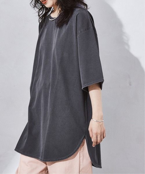 JOURNAL STANDARD relume（ジャーナルスタンダード　レリューム）の「レイヤードスリットTシャツ[無地T/オーバーサイズ][ユニセックス対応]（Tシャツ/カットソー・メンズ・ホワイト/ベージュ/グレー/オフホワイト/ダークネイビー/ネイビー系・S/M/L）」の3枚目の写真