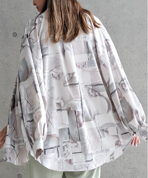 Per sist ence（パーシエンス）の「Per sist ence/パーシエンス　ノーカラーオーバーサイズシャツ（シャツ/ブラウス・レディース・グレー/パープル・FREE）」の19枚目の写真