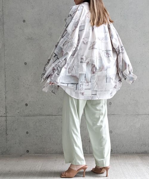 Per sist ence（パーシエンス）の「Per sist ence/パーシエンス　ノーカラーオーバーサイズシャツ（シャツ/ブラウス・レディース・グレー/パープル・FREE）」の18枚目の写真