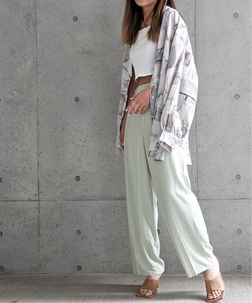 Per sist ence（パーシエンス）の「Per sist ence/パーシエンス　ノーカラーオーバーサイズシャツ（シャツ/ブラウス・レディース・グレー/パープル・FREE）」の17枚目の写真