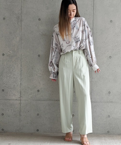 Per sist ence（パーシエンス）の「Per sist ence/パーシエンス　ノーカラーオーバーサイズシャツ（シャツ/ブラウス・レディース・グレー/パープル・FREE）」の12枚目の写真