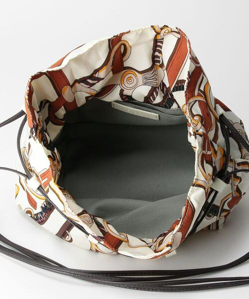 green label relaxing（グリーンレーベルリラクシング）の「＜Et/clo(エックロ)＞ドロスト 2WAY 巾着 ショルダー バッグ（ショルダーバッグ・レディース・ダークブラウン/オフホワイト・FREE）」の13枚目の写真