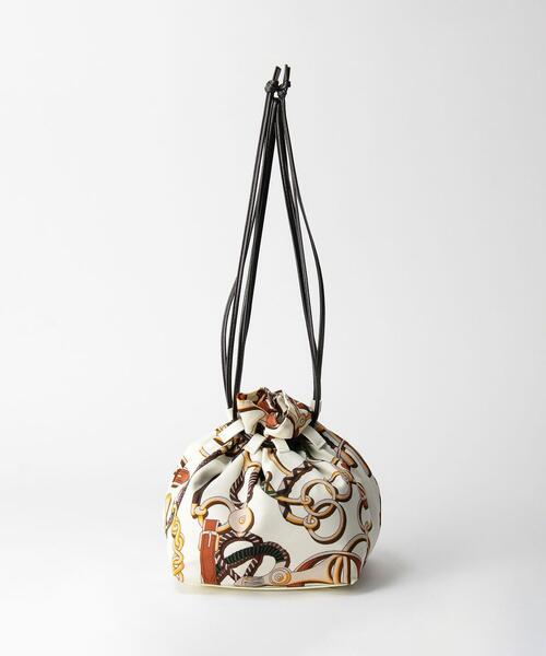 green label relaxing（グリーンレーベルリラクシング）の「＜Et/clo(エックロ)＞ドロスト 2WAY 巾着 ショルダー バッグ（ショルダーバッグ・レディース・ダークブラウン/オフホワイト・FREE）」の15枚目の写真