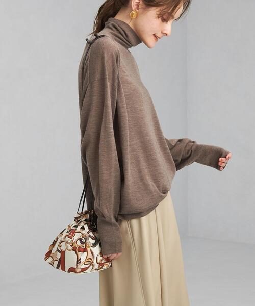 green label relaxing（グリーンレーベルリラクシング）の「＜Et/clo(エックロ)＞ドロスト 2WAY 巾着 ショルダー バッグ（ショルダーバッグ・レディース・ダークブラウン/オフホワイト・FREE）」の16枚目の写真