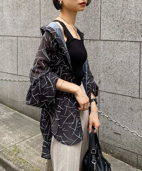 PAGEBOY（ページボーイ）の「アソートシアーBIGシャツ（シャツ/ブラウス・レディース・ブラック/ブラック系その他/イエロー系その他/グレイッシュベージュ・FREE）」の16枚目の写真