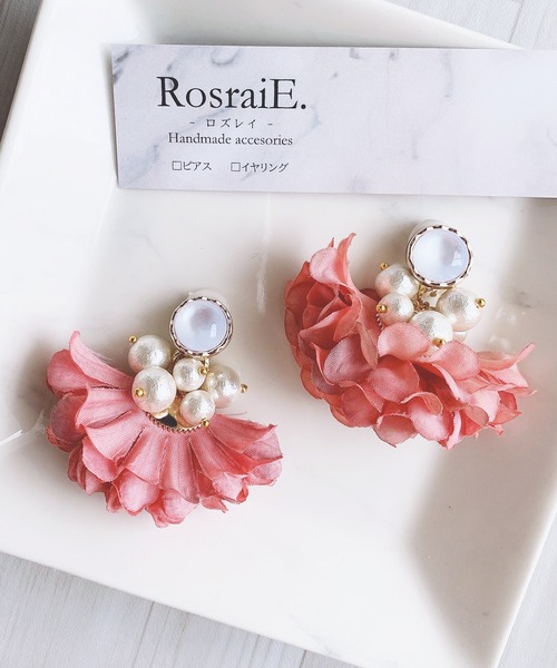 フラワータッセル アクセサリー コットンパール Rosraie イヤリング イヤリング Ma イヤリング Tone トーン のファッション