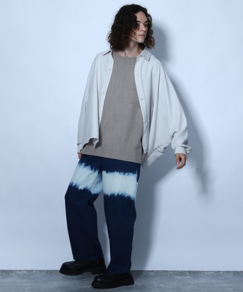 HARE（ハレ）の「ドルマンBIGシャツLS(HARE)（シャツ/ブラウス・メンズ・ライトグレー/ブラック/ブラウン/グリーン・FREE）」の5枚目の写真