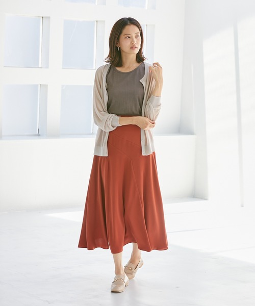 Rewde(ルゥデ)の「【雑誌掲載・TV着用】エスカルゴロングスカート(1R10-08225)(スカート・レディース・ベージュ/カーキ/レンガ・S/M/L)」の5枚目の写真