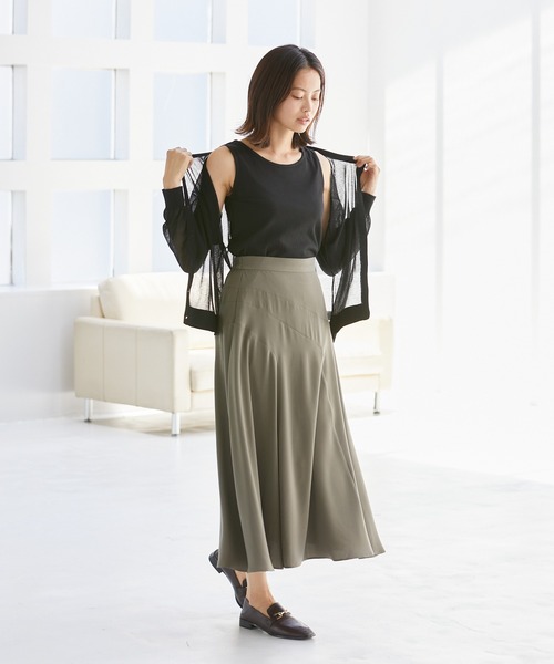 Rewde(ルゥデ)の「【雑誌掲載・TV着用】エスカルゴロングスカート(1R10-08225)(スカート・レディース・ベージュ/カーキ/レンガ・S/M/L)」の10枚目の写真