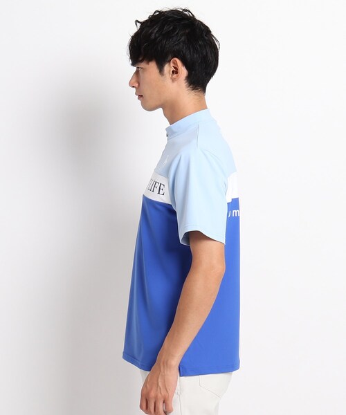 adabat(アダバット)の「◆メッセージロゴ ハーフジッププルオーバー(Tシャツ/カットソー・メンズ・ブルー・46/48/50)」の7枚目の写真