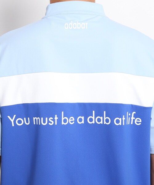 adabat(アダバット)の「◆メッセージロゴ ハーフジッププルオーバー(Tシャツ/カットソー・メンズ・ブルー・46/48/50)」の5枚目の写真