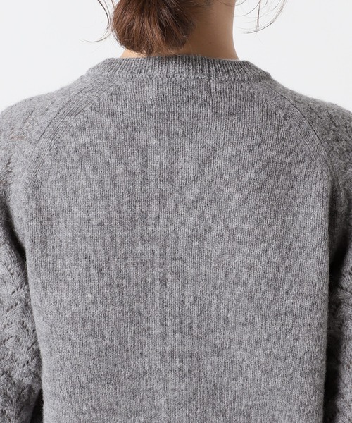 SLOBE IENA（スローブイエナ）の「パール付き柄編みカーディガン◆（カーディガン/ボレロ・レディース・グレー/ブラック/ホワイト・FREE）」の10枚目の写真