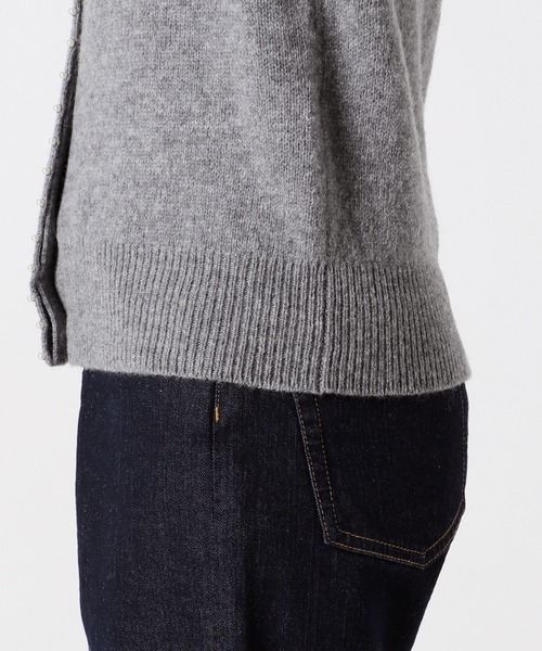 SLOBE IENA（スローブイエナ）の「パール付き柄編みカーディガン◆（カーディガン/ボレロ・レディース・グレー/ブラック/ホワイト・FREE）」の14枚目の写真