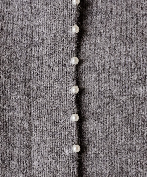 SLOBE IENA（スローブイエナ）の「パール付き柄編みカーディガン◆（カーディガン/ボレロ・レディース・グレー/ブラック/ホワイト・FREE）」の15枚目の写真