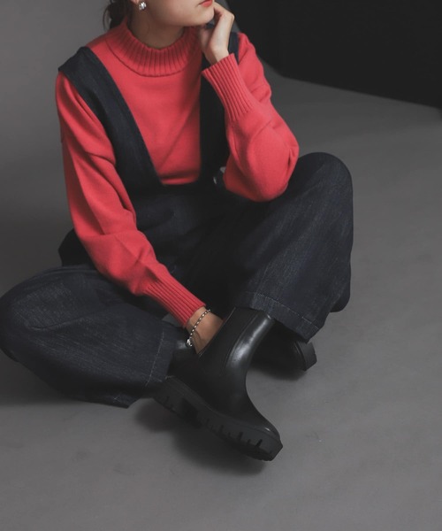 SENSE OF PLACE by URBAN RESEARCH（センスオブプレイスバイアーバンリサーチ）の「トラックソールサイドゴアブーツ（ブーツ・レディース・カーキ/ブラック/アイボリー・SMALL/LARGE/MEDIUM）」の3枚目の写真