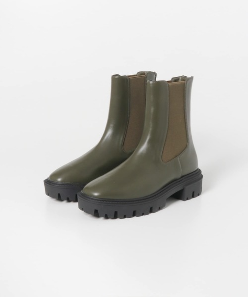 SENSE OF PLACE by URBAN RESEARCH（センスオブプレイスバイアーバンリサーチ）の「トラックソールサイドゴアブーツ（ブーツ・レディース・カーキ/ブラック/アイボリー・SMALL/LARGE/MEDIUM）」の4枚目の写真