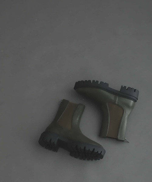 SENSE OF PLACE by URBAN RESEARCH（センスオブプレイスバイアーバンリサーチ）の「トラックソールサイドゴアブーツ（ブーツ・レディース・カーキ/ブラック/アイボリー・SMALL/LARGE/MEDIUM）」の16枚目の写真