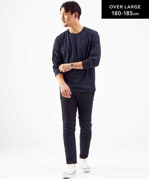 green label relaxing（グリーンレーベルリラクシング）の「オーガニッククリア クルーネック 長袖 カットソー OVLG（Tシャツ/カットソー・メンズ・ネイビー/ベージュ/ケリー/ホワイト/ライラック・M/XL/L/S/2XL）」の7枚目の写真