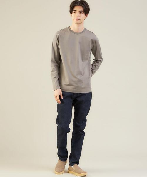 green label relaxing（グリーンレーベルリラクシング）の「オーガニッククリア クルーネック 長袖 カットソー OVLG（Tシャツ/カットソー・メンズ・ネイビー/ベージュ/ケリー/ホワイト/ライラック・M/XL/L/S/2XL）」の14枚目の写真