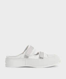 CHARLES & KEITH | キャンバス ベルクロスニーカーミュール / Canvas Velcro Sneaker Mules(スリッポン)