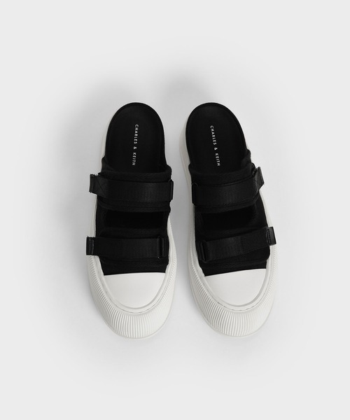 CHARLES & KEITH（チャールズ & キース）の「キャンバス ベルクロスニーカーミュール / Canvas Velcro Sneaker Mules（スリッポン・レディース・ホワイト/ブラック/ピンク・24.5cm/25.5cm/23.5cm/25cm/23cm/22.5cm）」の15枚目の写真