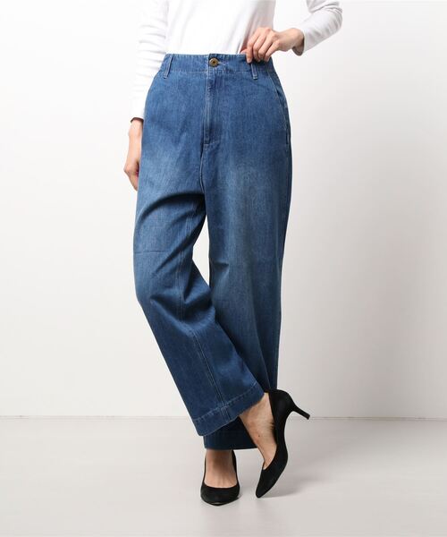 Lugnoncure（ルノンキュール）の「リカバーデニムパンツ（デニムパンツ・レディース・ブルー/ネイビー/ベージュ・MEDIUM/LARGE）」の6枚目の写真