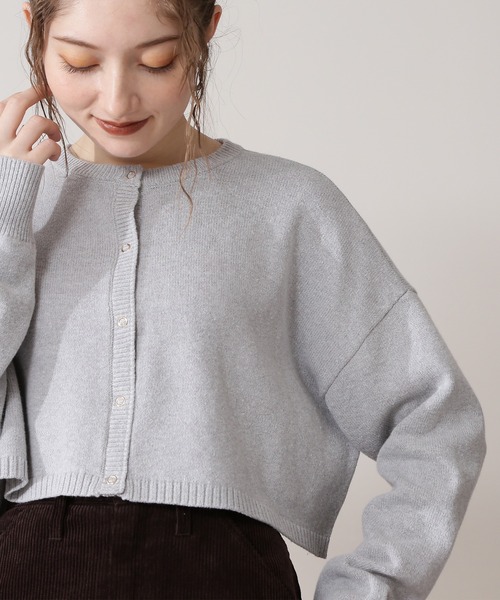 N.（N. Natural Beauty Basic）（エヌエヌナチュラルビューティーベーシック）の「◆クロップドカーディガン（カーディガン/ボレロ・レディース・杢グレー/ネイビー/ピンク・MEDIUM）」の9枚目の写真
