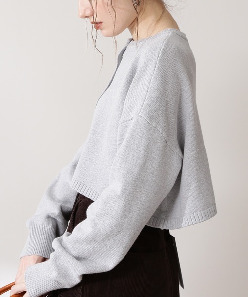 N.（N. Natural Beauty Basic）（エヌエヌナチュラルビューティーベーシック）の「◆クロップドカーディガン（カーディガン/ボレロ・レディース・杢グレー/ネイビー/ピンク・MEDIUM）」の11枚目の写真