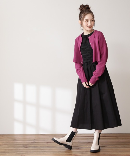 N.（N. Natural Beauty Basic）（エヌエヌナチュラルビューティーベーシック）の「◆クロップドカーディガン（カーディガン/ボレロ・レディース・杢グレー/ネイビー/ピンク・MEDIUM）」の5枚目の写真