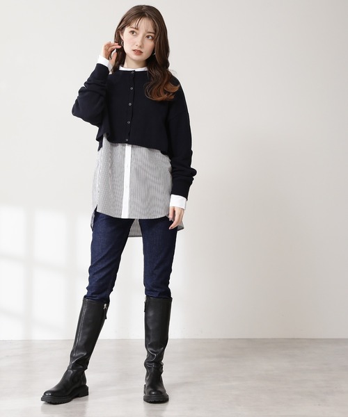 N.（N. Natural Beauty Basic）（エヌエヌナチュラルビューティーベーシック）の「◆クロップドカーディガン（カーディガン/ボレロ・レディース・杢グレー/ネイビー/ピンク・MEDIUM）」の10枚目の写真