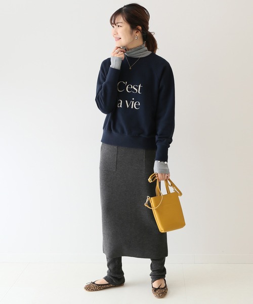 針抜きリブタートルプルオーバー【手洗い可能】◇（Tシャツ