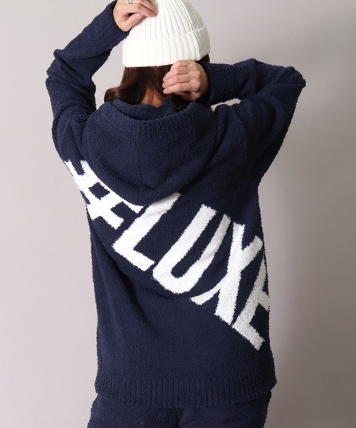 ユニセックス Luxe R バック ビッグ ロゴ ジャガード ニット パーカー Rms