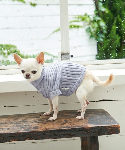 ROPE' PICNIC（ロペピクニック）の「【DOG】【リンクコーデ】リブ切替ニットプルオーバー（ペットウェア・レディース・カーキ/ピンク系その他/ラベンダー/キナリ・2M/M/L/S）」の3枚目の写真