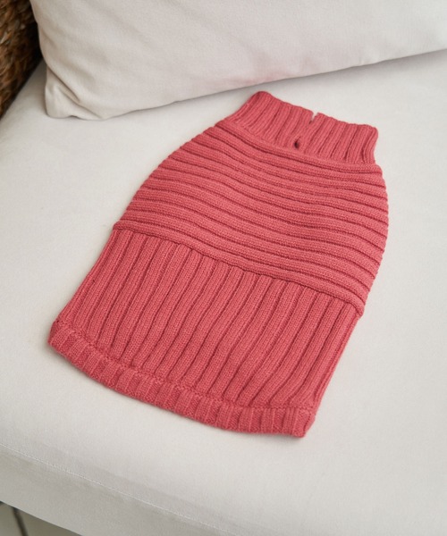 ROPE' PICNIC（ロペピクニック）の「【DOG】【リンクコーデ】リブ切替ニットプルオーバー（ペットウェア・レディース・カーキ/ピンク系その他/ラベンダー/キナリ・2M/M/L/S）」の6枚目の写真