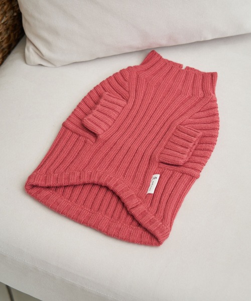ROPE' PICNIC（ロペピクニック）の「【DOG】【リンクコーデ】リブ切替ニットプルオーバー（ペットウェア・レディース・カーキ/ピンク系その他/ラベンダー/キナリ・2M/M/L/S）」の7枚目の写真